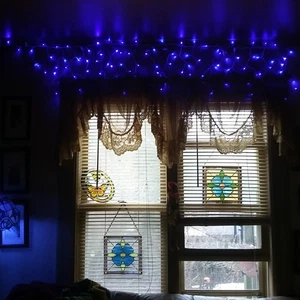 Northlight Set of 100 Blue LED Wide Angle Icicle Christmas Lights - White Wire - Picture 1 of 4