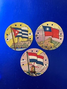 1930 Seal Craft Disc Flags - Lot Of 3 - Picture 1 of 2