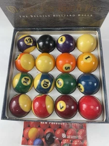SUPER ARAMITH PRO BELGIAN ARAMITH BALLS POOL BILLIARD SET 2  1/4" Free Shipping - Picture 1 of 6