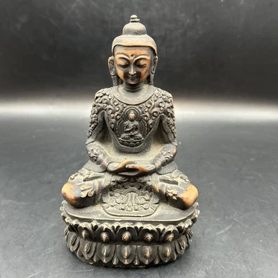 Antique Resin Amitabha? Hindu Buddha Statue BB5 - Image 1 of 4