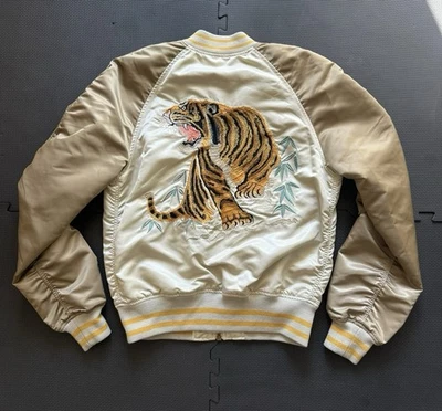 Alpha Industries Tiger MA-1 Reversible Souvenir Jacket Satin Bomber Sukajan Larg - Image 1 of 4