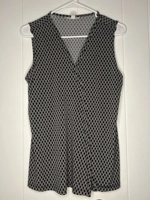 Dana Buchman - Camiseta sin mangas negra y dorada talla mediana para mujer cuello en V Foto 1 de 4