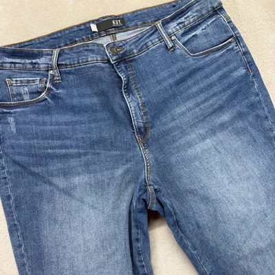 KUT From the Kloth Jeans Womens 18W High Rise Fab AB Flare Whiskered Medium Wash - Image 1 of 4