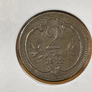 1912 AUSTRIA 2 HELLER COIN F4328 - Picture 1 of 2