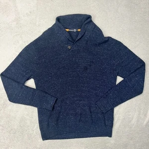 Gazman Knit Sweater Jumper Men Large L High Neck Long Sleeve Dark Blue Wool Blen - Bild 1 von 7