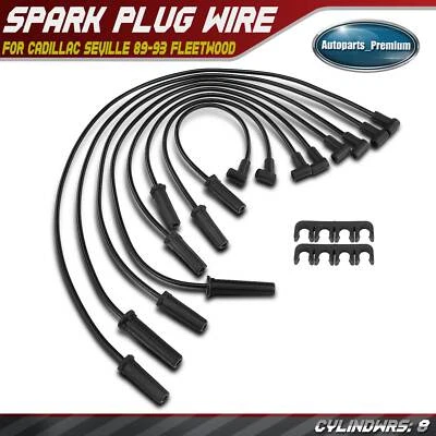8pcs Spark Plug Wire Set for Cadillac Seville 89-93 Fleetwood Deville 60 Special - Image 1 of 4