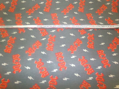 Remanente de tela de lanzamiento de pernos ACDC.  Gris y Rojo (2021) CP75325. 15 x 44.  A25-469 Foto 1 de 4