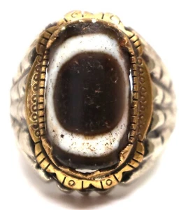 Beautiful ancient chung dzi one eye agate bead ring - Picture 1 of 5