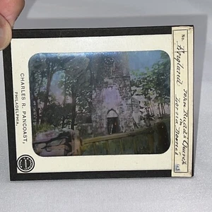 Antique Glass Color Magic Lantern Slide Church Of John Rudd & Lorna Doone Eng. - Picture 1 of 4