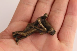 Mini Art collection bronze art girl Figure statue netsuke tea pet table decor - Picture 1 of 6