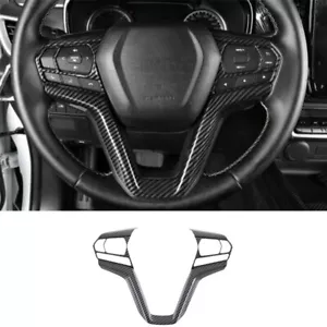 Car Steering Wheel Decor Cover Carbon Fiber Trim for Isuzu D-Max Dmax 2021-2022 - Foto 1 di 5