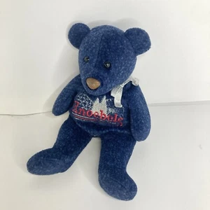 Vintage Knoebels Teddy Bear Blue Beanbag Plush Stuffed Animal Toy 8" Mary Meyer - Picture 1 of 7
