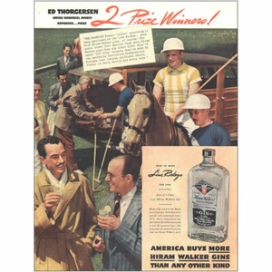 1938 Hiram Walker Gins: Ed Thorgersen 2 Prize Winners Vintage Print Ad - Picture 1 of 1