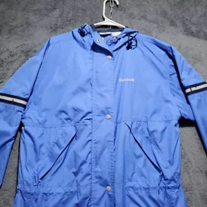 Vintage Blue Reebok Hooded Nylon Windbreaker Mens Size XS - Picture 1 of 11
