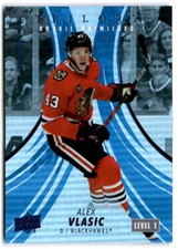 2022-23 Upper Deck Trilogy Blue #123 ALEX VLASIC RC /199  Chicago Blackhawks