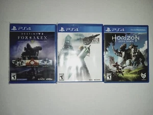 Lot~3 Sony PS4 Games Destiny 2 Forsaken Sealed Final Fntsy VI & Horizon Zero Dwn - Picture 1 of 6