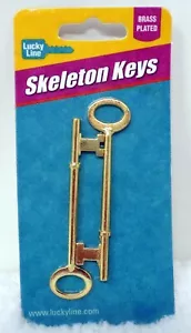 LUCKY LINE Brass-Plated Gold Skeleton Keys (NEW) - Picture 1 of 2