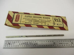 UNION USA # 37 or .104" Machinist Chucking REAMER x 3-1/2" Lg .095" Shank NOS - Picture 1 of 9