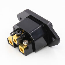  Gold IEC C14 Mains Power 250V 10A Inlet Chassis Socket Male Plug HiFi