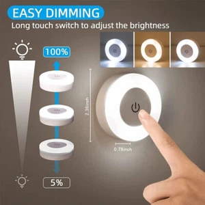 LED Touch Baby Night Light USB Rechargeable Mini Nursery Lamp Bedside Dimmable - Picture 1 of 15