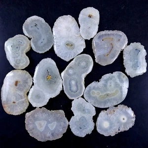 Lote de 13 piedras preciosas cabujón de seda de cuarzo solar natural 926 quilates 50x32 35x22mm #2120 - Imagen 1 de 6