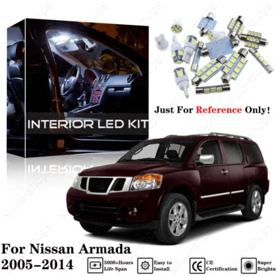 18pcs Xenon White Interior LED Light Package Kit Deal For Nissan Armada 05-14 - Image 1 of 4