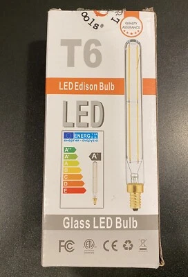 T6 LED Edison Bulb Dimmable, 6 Watt, 6 Inches, 2700K, Clear 6-Pack - Image 1 of 4