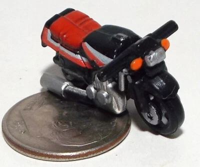 Very Small Micro Machine Moto Guzzi Eldorado Motorcycle  in Black & Red (VG) - Image 1 of 4