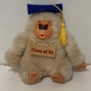 Vintage 80s Russ Gonga Class Of 1981 Plush Stuffed Animal Thumbsucker Gorilla - Picture 1 of 8