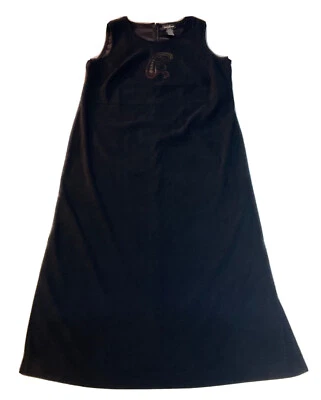 Vintage Positive Attitude Faux Suede Long Black Jumper Dress Woman’s Sz 16￼￼￼ Foto 1 de 4