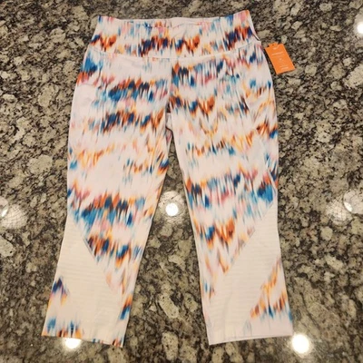 Pantalones TEK Gear Capri tiro alto entrenamiento seco Tek para mujer talla 1X nuevos con etiquetas Tie Dye Stret Foto 1 de 4