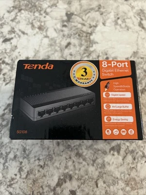 Tenda SG108 8-Port Gigabit Ethernet Desktop Switch (Sealed) - Image 1 of 2