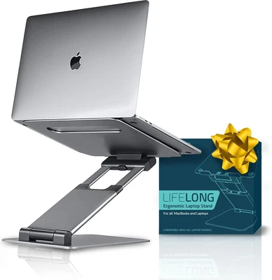 Ergonomic Laptop Stand for Desk, Adjustable Height up to 20", Portable Computer  - Image 1 of 4