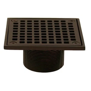 2 in. Brass Spud with 4 in. Square Strainer for Shower/Floor Drains in Oil - Picture 1 of 1