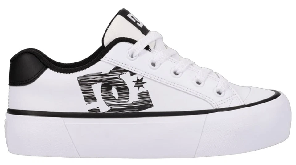 DC Women's Chelsea Platform Shoe - White / Black - New - Image 1 of 1