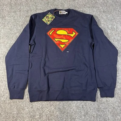 A Bathing Ape BAPE x DC Superman Crewneck Navy - Image 1 of 4