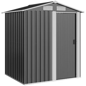 Outsunny 5ft x 4.3ft Outdoor Metal Storage Shed with Sliding Door Sloped Roof - Picture 1 of 11