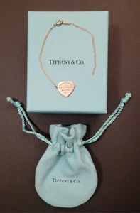 3 Stck. Tiffany & Co Herzanhänger Anhänger mit Kordelzug Verschluss Etui & Box - Bild 1 von 24