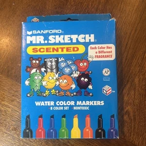 Vintage Sanford Mr. Sketch Scented Watercolor Markers Set of 8  NOS #20078 - Picture 1 of 6