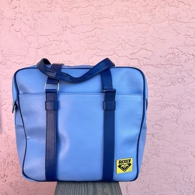 Vintage Roxy Travel Bag Luggage Blue Hawaiian PVC Surf - Image 1 of 4