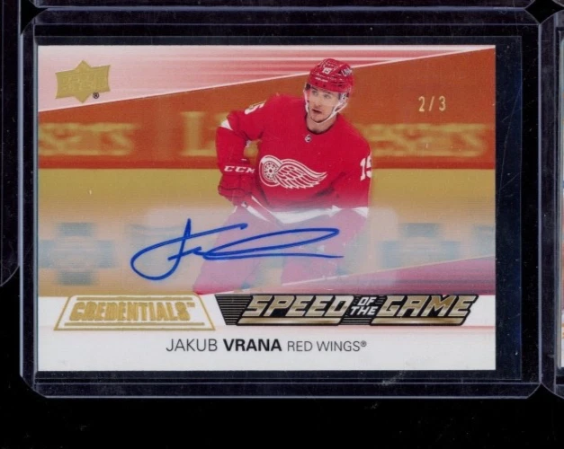 2022 UPPER DECK CREDENTIALS JAKUB VRANA SPEED OF THE GAME AUTO 2/3 SSP - Image 1 of 2