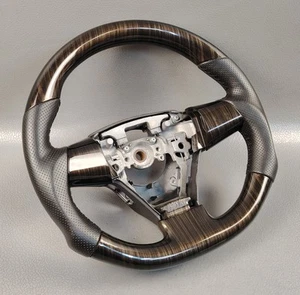 TOYOTA WISH , VANGUARD HYDRODIPPED FLAT BOTTOM PERFORATED LEATHER STEERING WHEEL - Picture 1 of 24