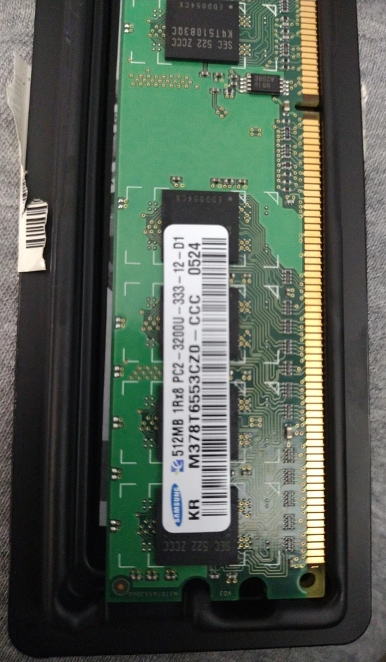 SAMSUNG (1GB total) 2x512MB 1Rx8 PC2 3200U PC MEMORY M378T6553CZ0-CCC - Image 1 of 1
