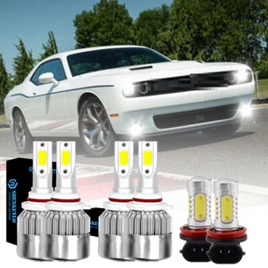 9005+9006+H11 LED Headlight Bulb High/Low Beam Fog Light Set 50W 6000K White C6 - Picture 1 of 9