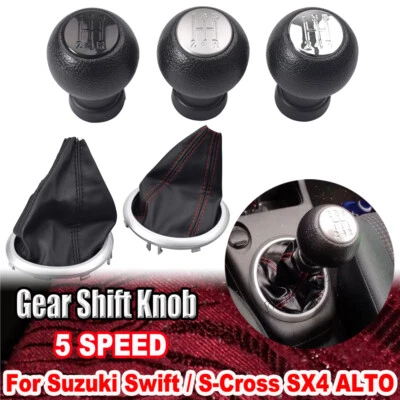 Car Gear Shift Knob +Gaiter Boot Cover For 2007 2008 2009 2010-2013 Suzuki SX4 — 第 1/4 张图片