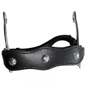 62RI Pferd Hackamore Silber Ohrstecker Edelstahl mit Lederbezug von Hilason - Bild 1 von 6