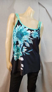 Traje Tankini B2PRITY Negro Aqua Cuello Slvlss Top Mujer NUEVO XL XLARGE - Imagen 1 de 6