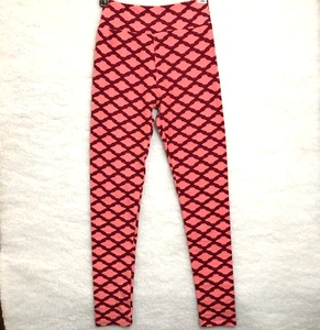 LuLaRoe leggings Tween (kids 10- ladies 2p) pink with red linked lines NEW - Picture 1 of 4