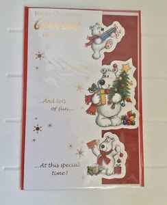 FELIZ NAVIDAD ABUELO Con Amor Tarjeta de Navidad Grande Nueva Con Sobre - Imagen 1 de 3