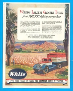 1943 WWII WHITE MOTOR Company Grocery Truck PRINT AD Cleveland Ohio war effort - Picture 1 of 3